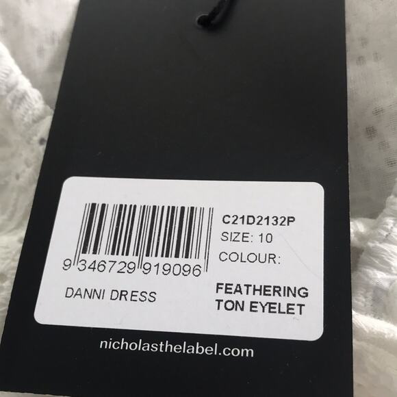 NEW Nicholas Danni Featherington Eyelet Mini Dress Size 10 - Picture 5 of 10